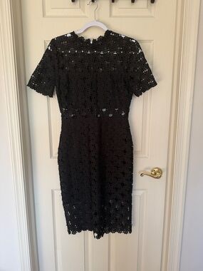 Lulu's Black Floral Lace Midi Dress